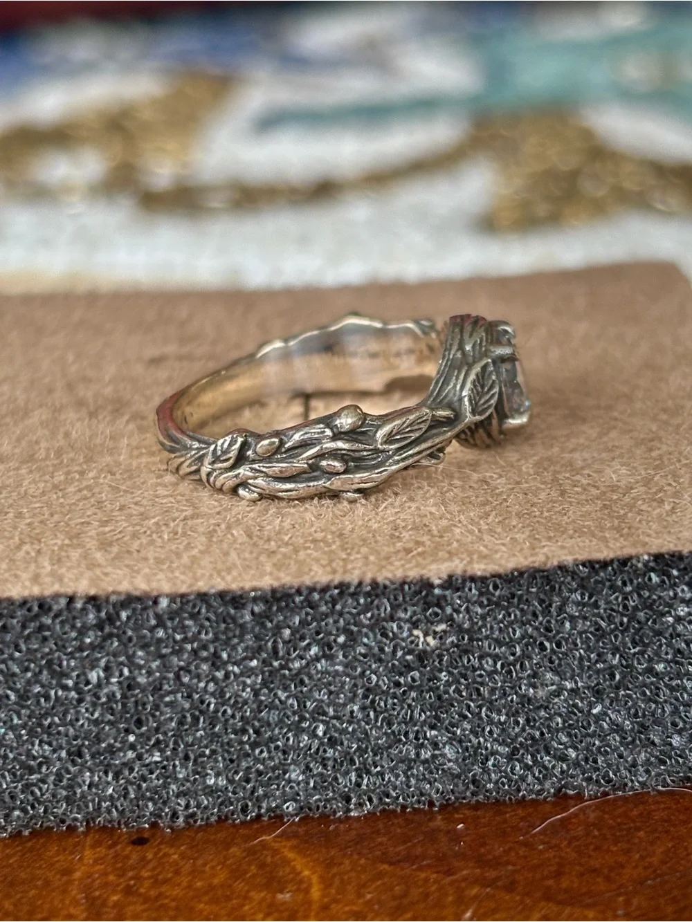Silver Tree Branch Band Nature Woodland Boho Vine Hippie Engagement Ring Promise